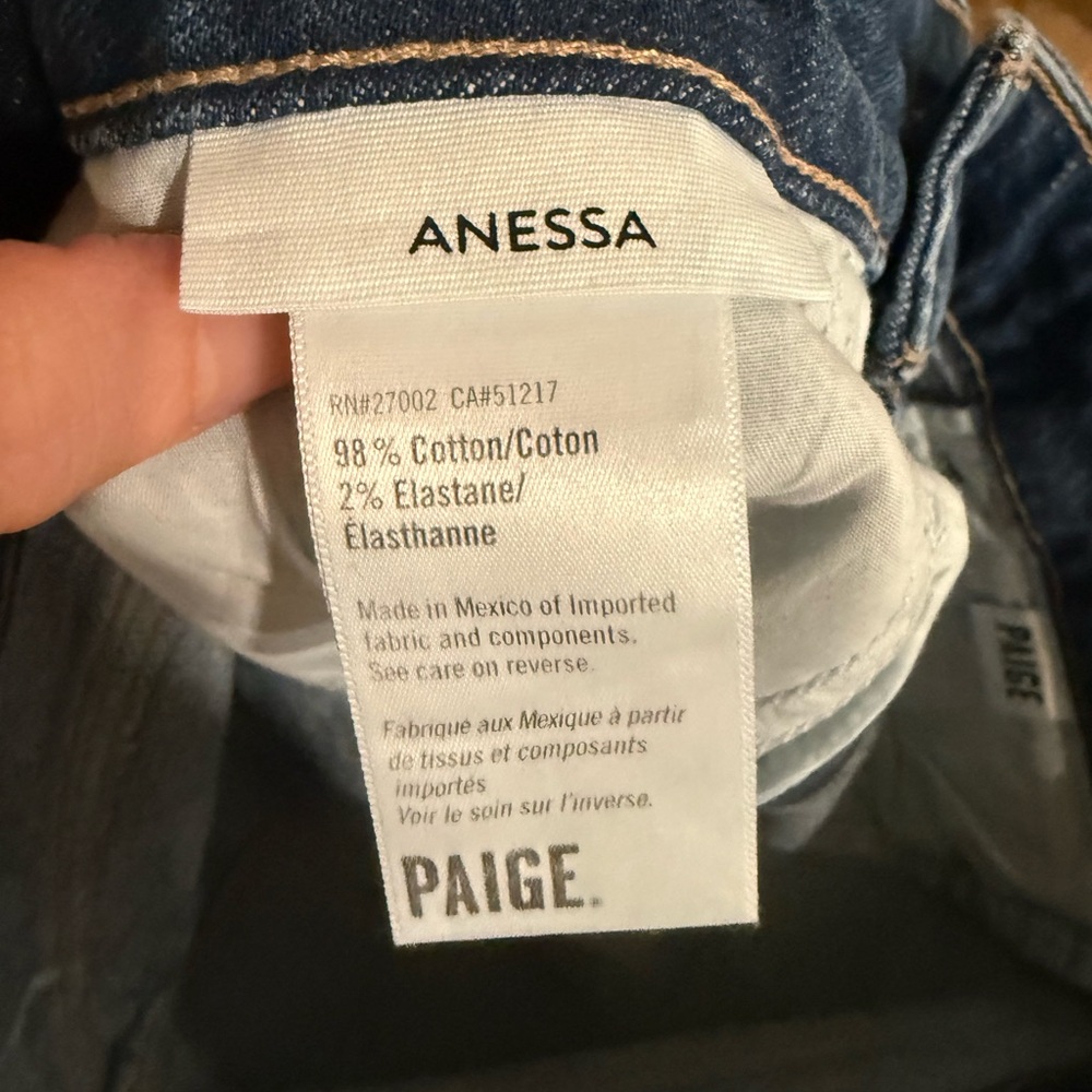 NWT Paige Anessa Wide leg cropped in Alana undone hem Size 28 - Picture 7 of 8